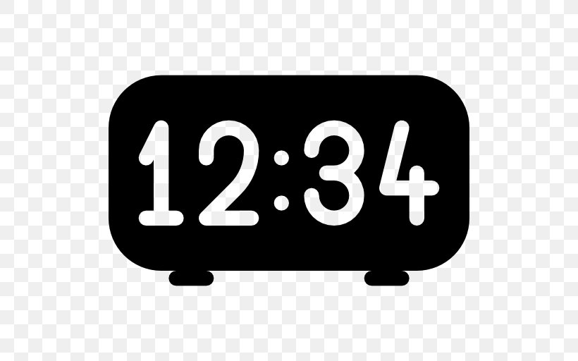 Digital Clock Alarm Clocks, PNG, 512x512px, Digital Clock, Alarm Clocks, Area, Black And White, Brand Download Free