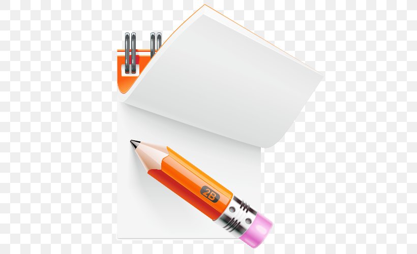 Paper Pencil Illustration, PNG, 500x500px, Paper, Cartoon, Drawing, Notebook, Office Supplies Download Free
