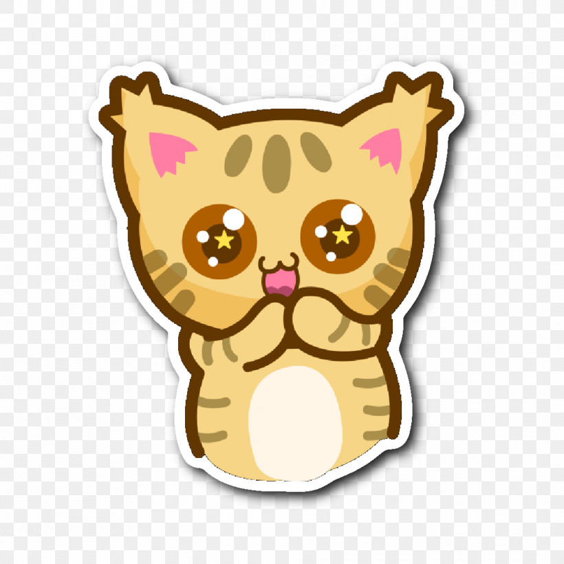 Cartoon Sticker Cat Fawn, PNG, 1064x1064px, Cartoon, Cat, Fawn, Sticker Download Free