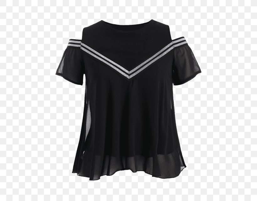 Blouse T-shirt Shoulder Sleeve Dress, PNG, 480x640px, Blouse, Black, Black M, Clothing, Dress Download Free