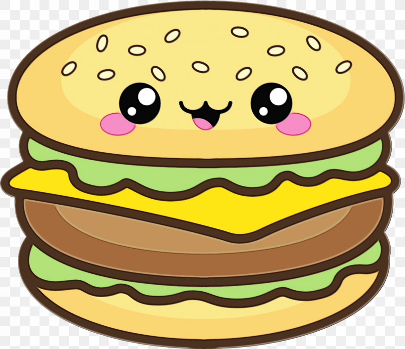 Cheeseburger Smiley Meal Mitsui Cuisine M, PNG, 1202x1035px, Watercolor, Cheeseburger, Meal, Mitsui Cuisine M, Paint Download Free