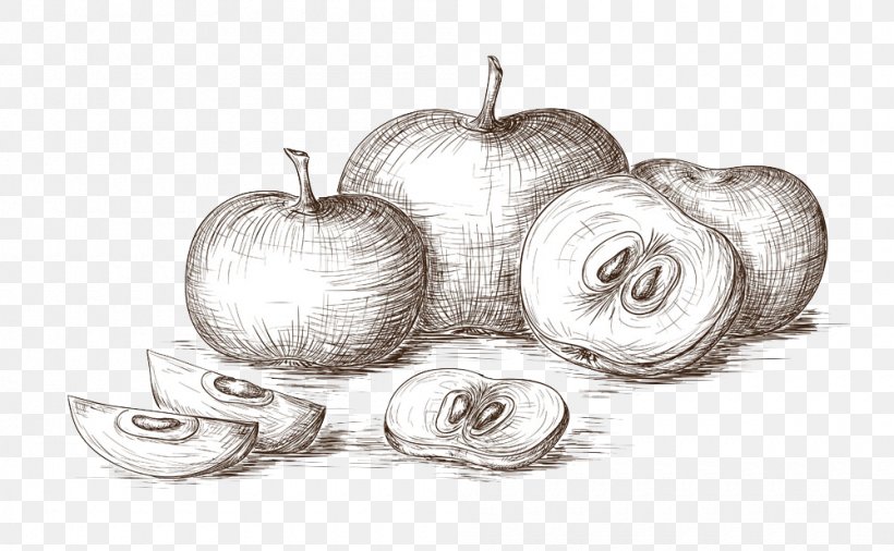 Painted Apple, PNG, 1000x618px, Drawing, Apple, Auglis, Black And White, Cartoon Download Free