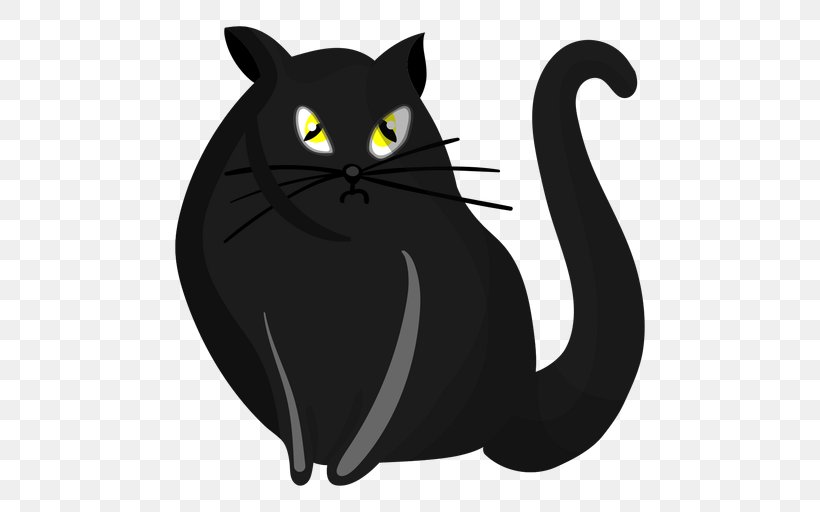 Black Cat Bombay Cat Illustration Domestic Short-haired Cat, PNG, 512x512px, Black Cat, Blackandwhite, Bombay, Bombay Cat, Carnivore Download Free
