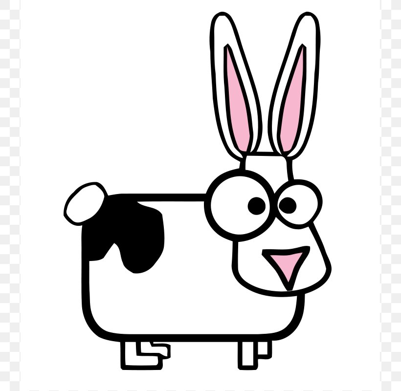 Easter Bunny Hare Rabbit Cartoon Clip Art, PNG, 736x800px, Easter Bunny, Area, Black And White, Cartoon, Domestic Rabbit Download Free
