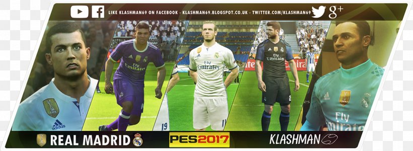 Real Madrid C.F. Pro Evolution Soccer 2017 Game Team Sport UEFA Champions League, PNG, 1105x405px, Real Madrid Cf, Action Figure, Advertising, Ball Game, Championship Download Free