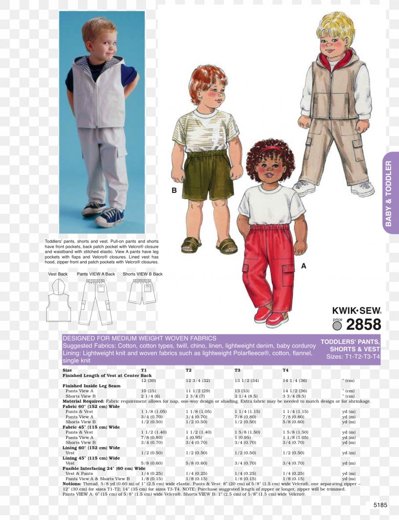 Sewing Pants Shorts Outerwear Pattern, PNG, 1350x1763px, Sewing, Blouse, Butterick Publishing Company, Child, Clothing Download Free