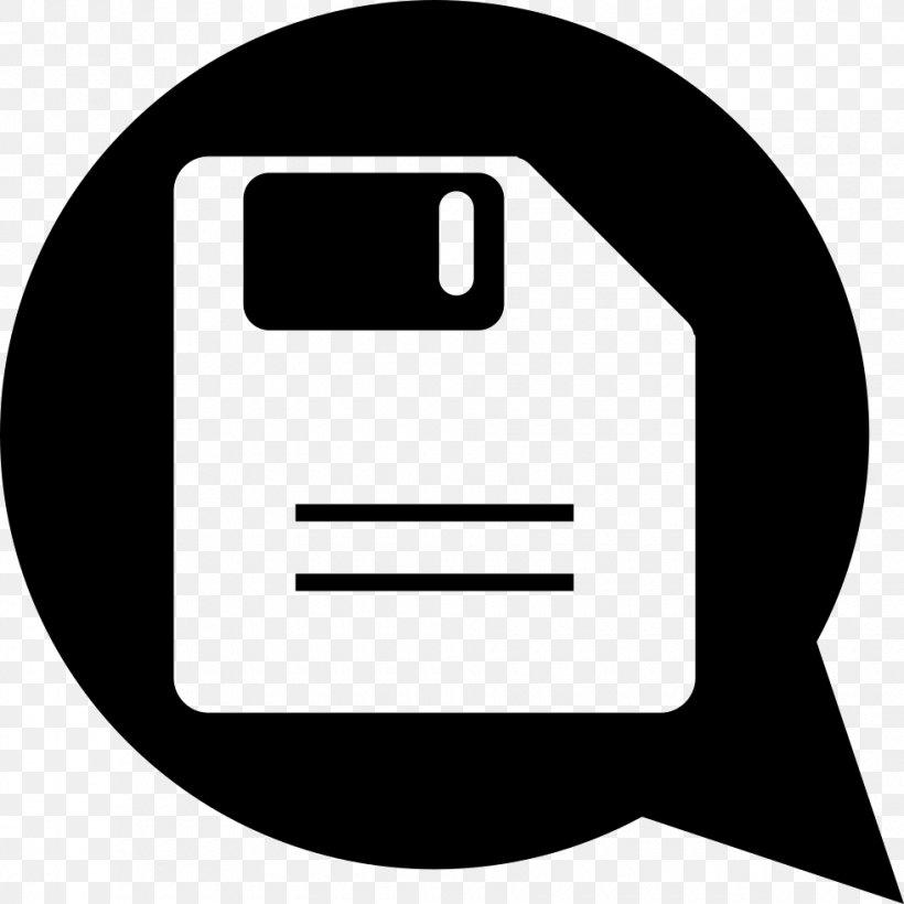 Speech Balloon Floppy Disk, PNG, 980x980px, Speech Balloon, Area, Black And White, Computer, Floppy Disk Download Free