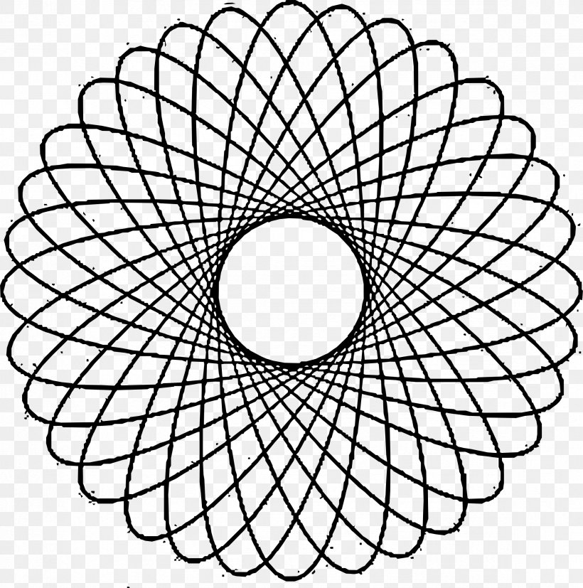 Spirograph, PNG, 2347x2368px, Multimedia, Area, Black And White, Line Art, Material Download Free