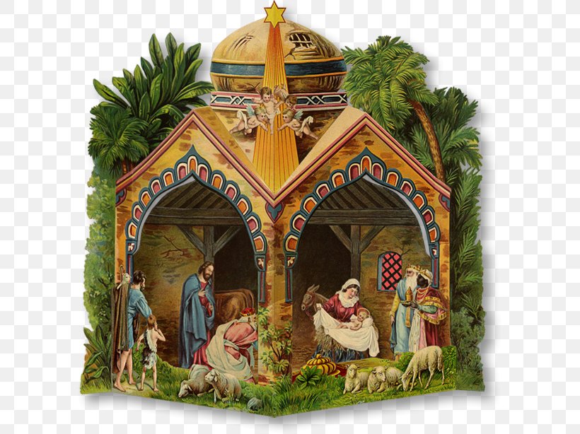 Nativity Scene Paper Model Christmas Nativity Of Jesus, PNG, 600x614px, Nativity Scene, Chapel, Christmas, Christmas Decoration, Christmas Ornament Download Free