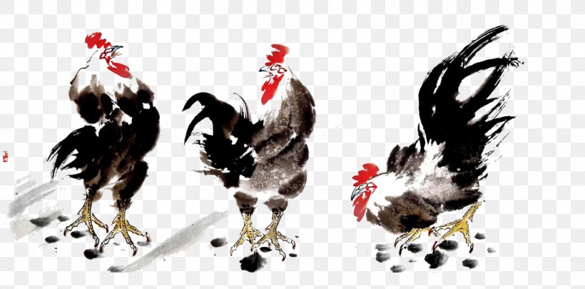 Chicken U56fdu753bu96c6 Chinese Painting Ink Wash Painting Bird-and-flower Painting, PNG, 1024x507px, Chicken, Art, Birdandflower Painting, Brand, Chinese Calligraphy Download Free