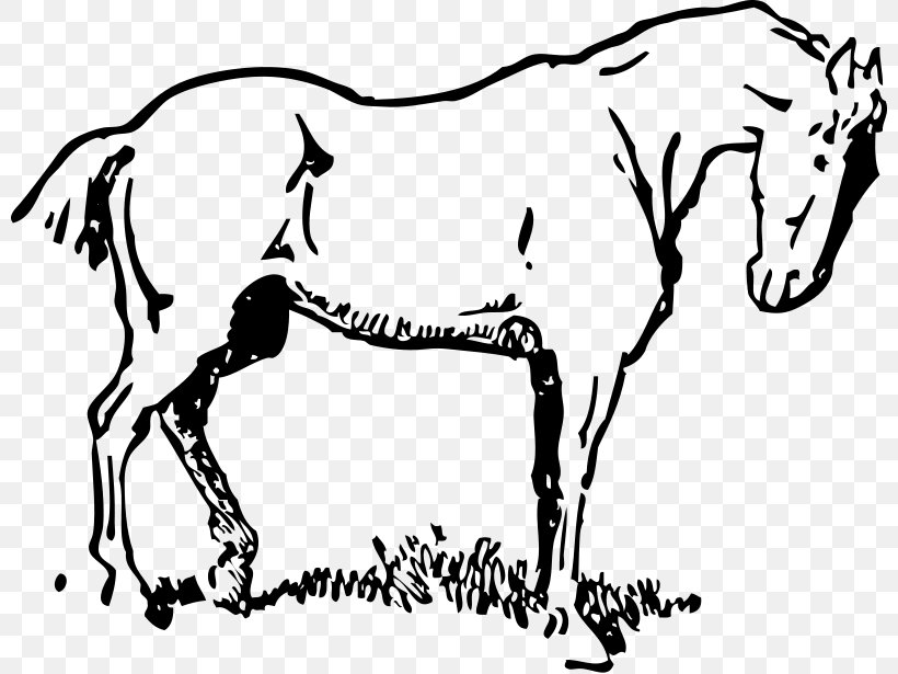 Mustang Draft Horse Tennessee Walking Horse Clip Art, PNG, 800x615px, Mustang, Animal Figure, Art, Artwork, Black And White Download Free