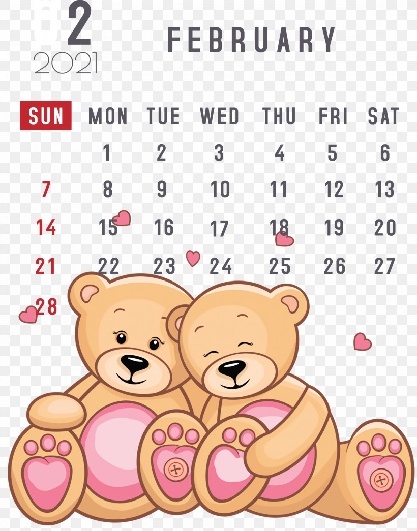 February 2021 Printable Calendar February Calendar 2021 Calendar, PNG, 2352x3000px, 2021 Calendar, Boyfriend, Cartoon, Drawing, Poster Download Free