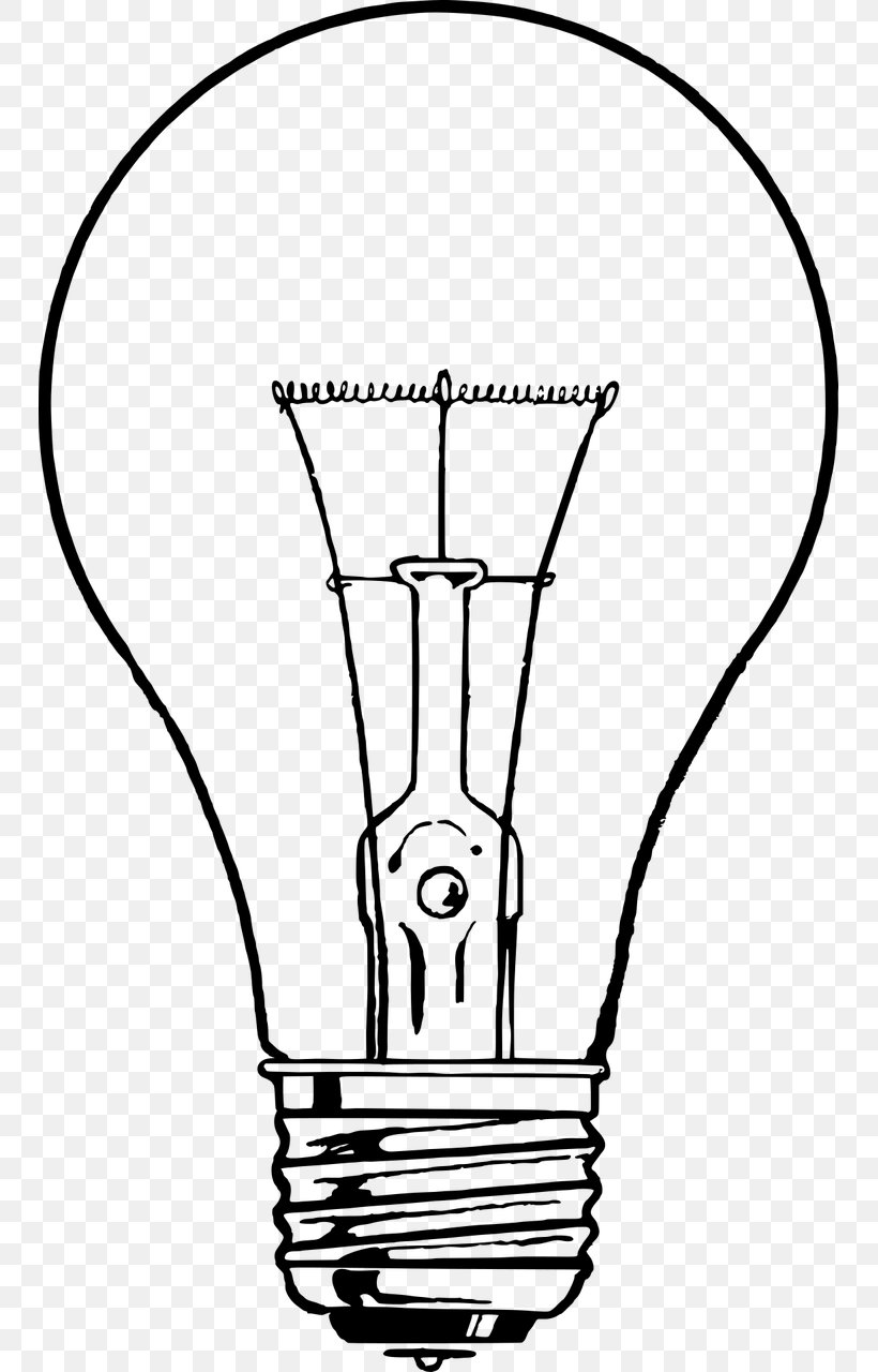 Incandescent Light Bulb Drawing Line Art, PNG, 747x1280px, Light, Area, Artwork, Black And White, Drawing Download Free
