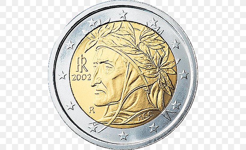 2 Euro Coin Italian Euro Coins, PNG, 500x500px, 1 Cent Euro Coin, 2 Euro Cent Coin, 2 Euro Coin, 2 Euro Commemorative Coins, Bimetallic Coin Download Free