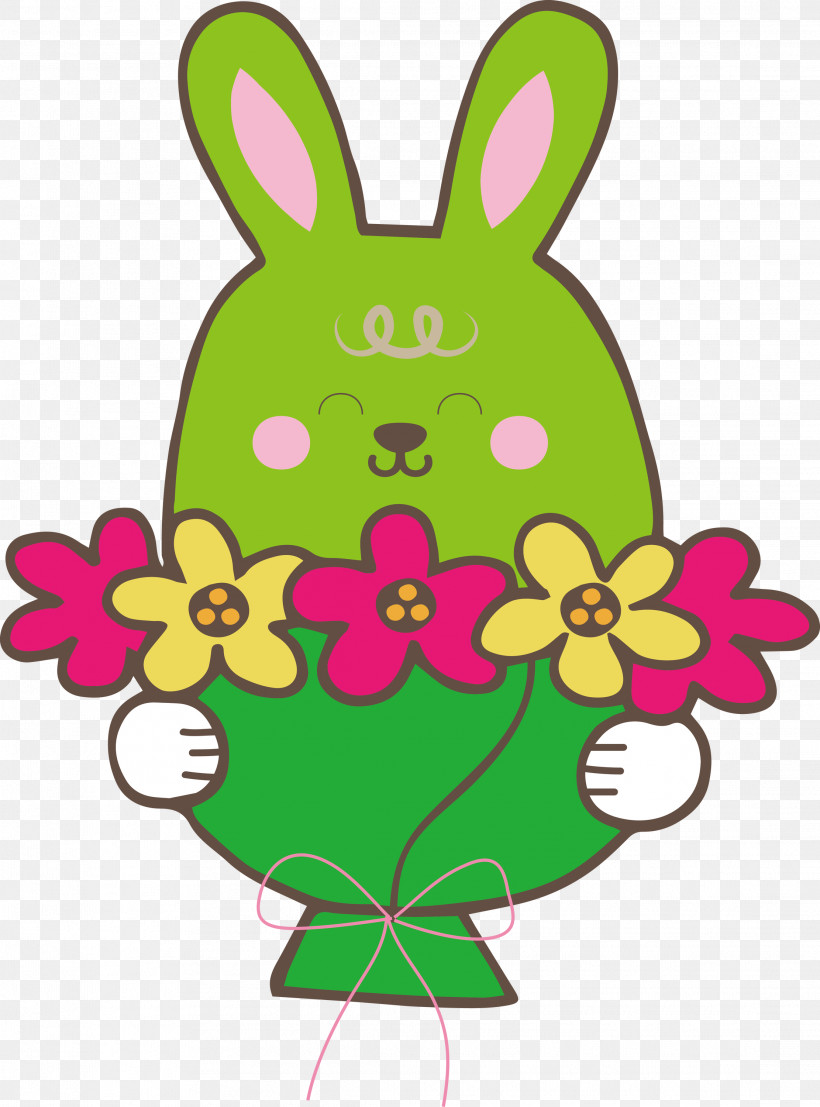Easter Bunny, PNG, 2222x3000px, Easter Bunny, Floral Design, Flower, Green, Leaf Download Free