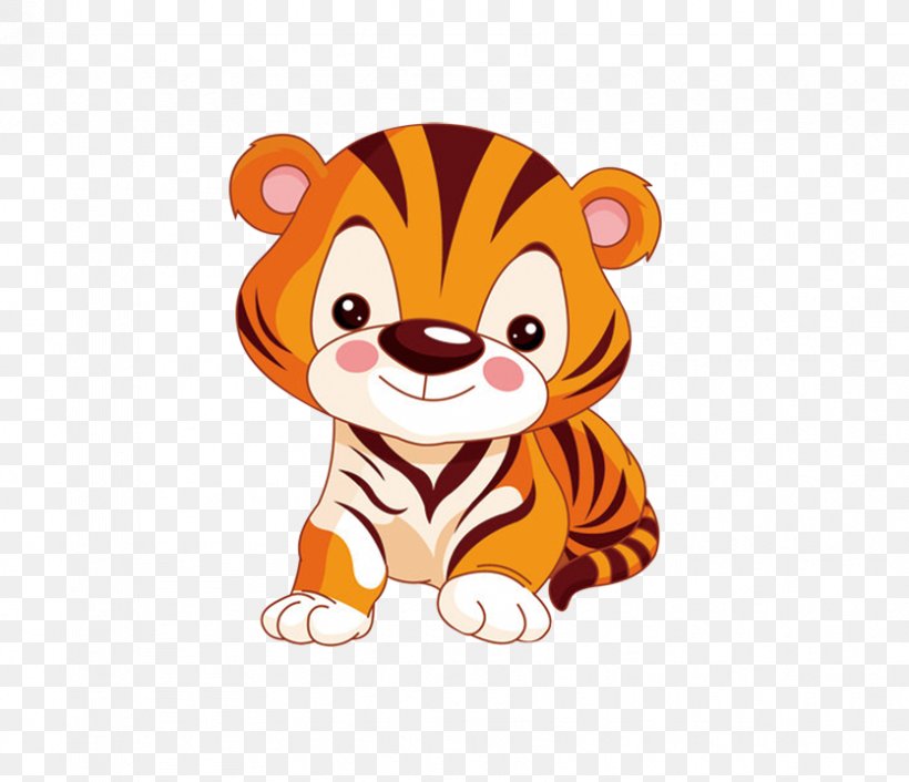 Tiger Animation Child Animal, PNG, 835x719px, Watercolor, Cartoon, Flower, Frame, Heart Download Free