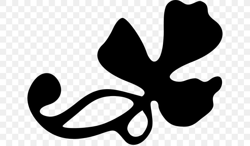 Leaf White Line Black M Clip Art, PNG, 640x480px, Leaf, Black, Black And White, Black M, Flower Download Free