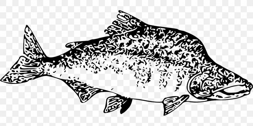 Salmon Clip Art, PNG, 1280x640px, Salmon, Animal Figure, Black And White, Drawing, Fauna Download Free