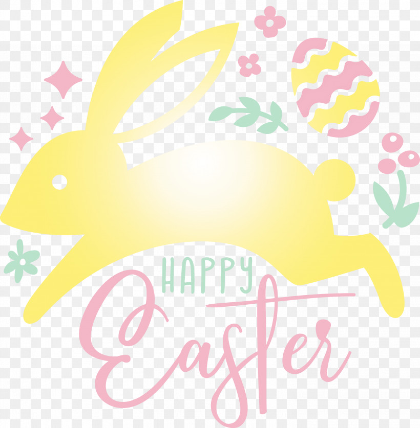 Happy Easter, PNG, 2936x3000px, Happy Easter, Easter Bunny, Rabbit, Yellow Download Free