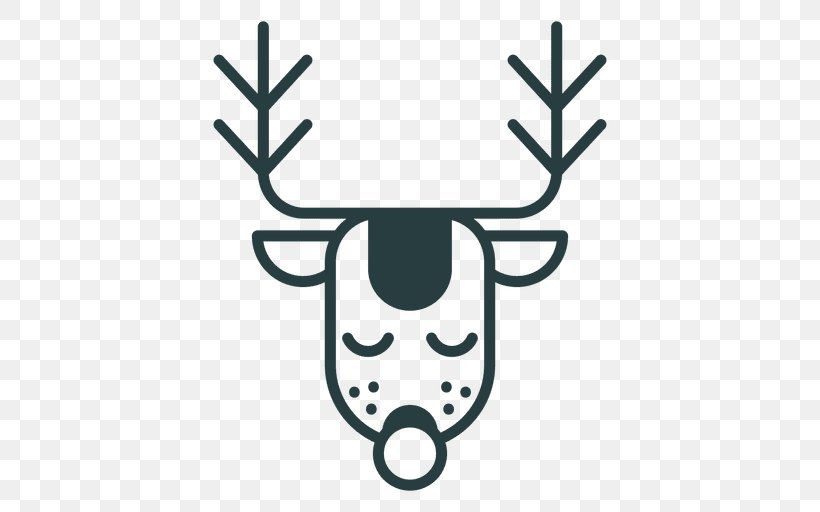 Reindeer Red Deer Clip Art, PNG, 512x512px, Deer, Antler, Black And White, Head, Horn Download Free