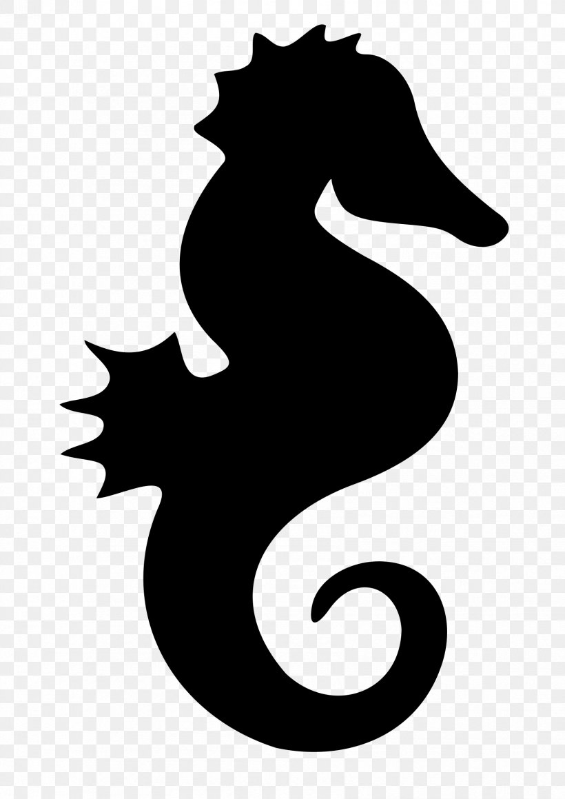 Seahorse Silhouette Clip Art, PNG, 1697x2400px, Seahorse, Black And White, Drawing, Fictional Character, Graphic Arts Download Free