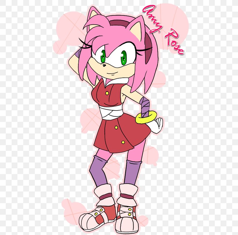 Amy Rose Knuckles The Echidna Sonic The Hedgehog Sega, PNG, 500x810px, Watercolor, Cartoon, Flower, Frame, Heart Download Free