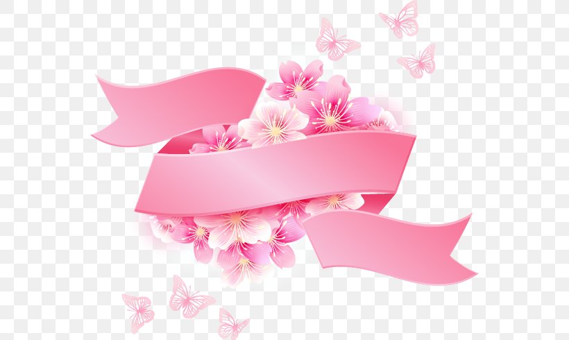 Cherry Blossom Flower, PNG, 560x490px, Pink Ribbon, Awareness Ribbon, Breast Cancer, Breast Cancer Awareness, Floral Design Download Free