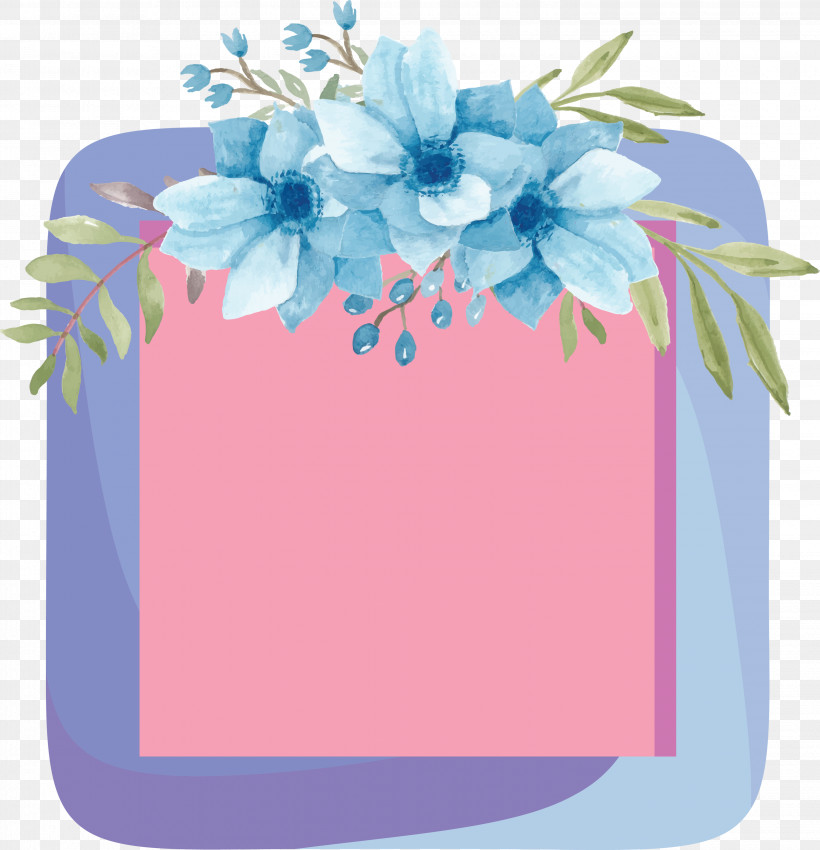 Flower Photo Frame Flower Frame Photo Frame, PNG, 2891x3000px, Flower Photo Frame, Blue, Cobalt Blue, Cut Flowers, Floral Design Download Free
