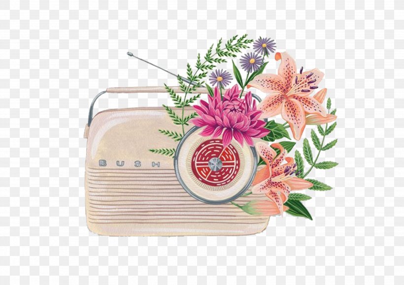 Painting Radio Illustration, PNG, 3508x2480px, Painting, Art, Broadcasting, Cartoon, Floral Design Download Free