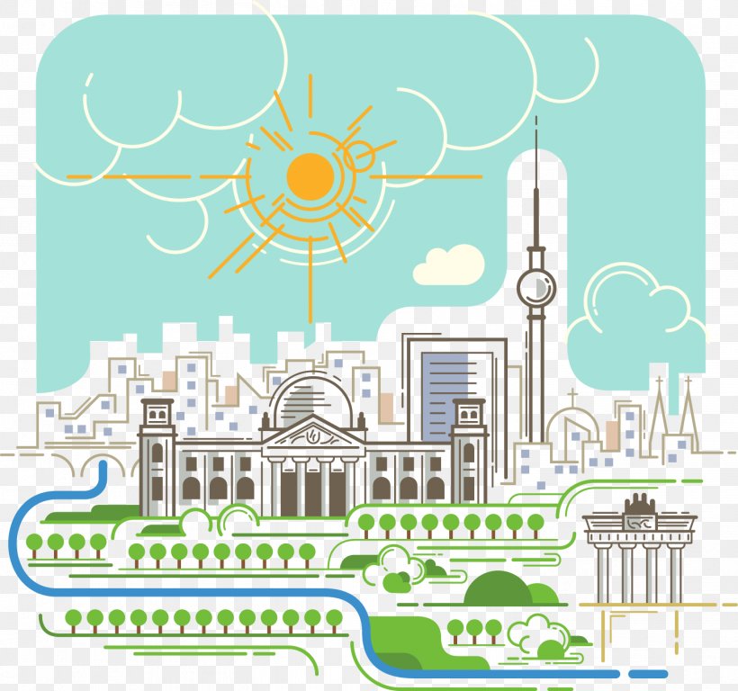 Skyline Clip Art, PNG, 1464x1372px, Berlin, Area, Artwork, Brand, Cartoon Download Free