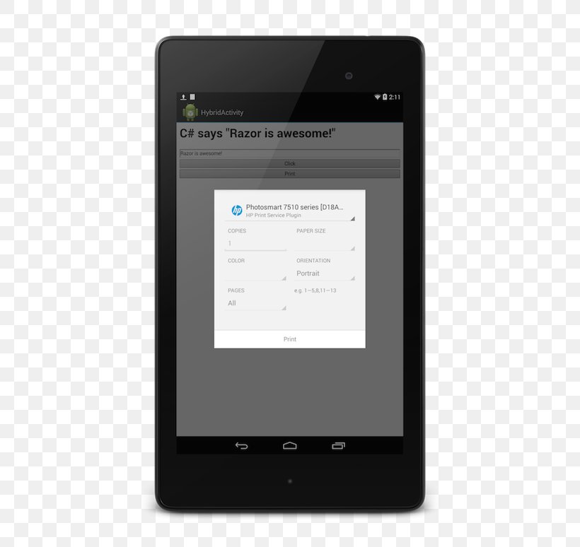 Smartphone Xamarin Handheld Devices Android Printing, PNG, 516x774px, Smartphone, Android, Brand, Communication Device, Display Device Download Free