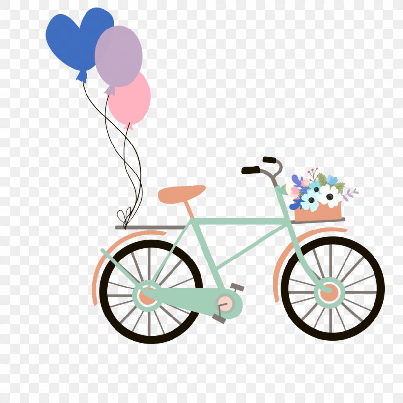 Bicycle Balloon, PNG, 1000x1000px, Bicycle, Area, Balloon, Bicycle Accessory, Bicycle Frame Download Free