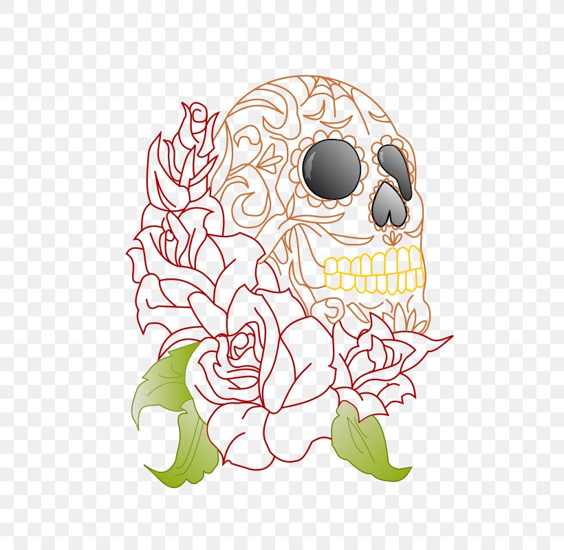 Calavera Drawing Rose Clip Art, PNG, 566x800px, Watercolor, Cartoon, Flower, Frame, Heart Download Free