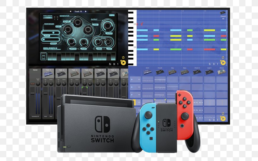 Nintendo Switch Pro Controller The Legend Of Zelda: Breath Of The Wild KORG Gadget, PNG, 768x512px, Nintendo Switch, Computer Software, Display Device, Electronic Component, Electronic Device Download Free