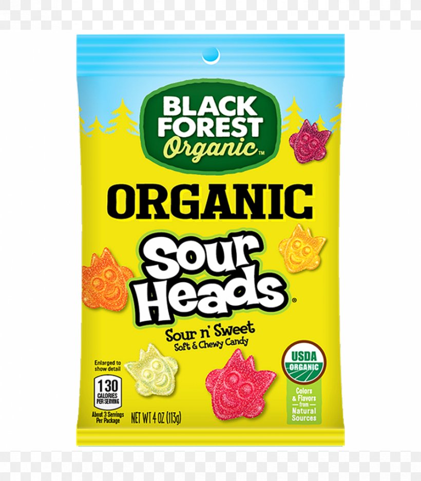 Organic Food Black Forest Organic Sour Heads Gummy Candy Vegetarian Cuisine, PNG, 875x1000px, Organic Food, Brand, Citric Acid, Convenience Food, Cuisine Download Free