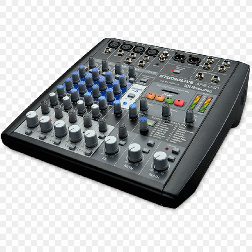 Audio Mixers PreSonus Audio Mixing Stereophonic Sound, PNG, 1000x1000px, Audio Mixers, Audio, Audio Equipment, Audio Mixing, Digital Mixing Console Download Free