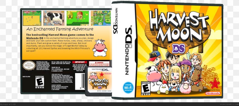 Harvest Moon DS Harvest Moon: A Wonderful Life Harvest Moon 64 GameCube, PNG, 1400x622px, Harvest Moon, Advertising, Art, Cover Art, Display Advertising Download Free