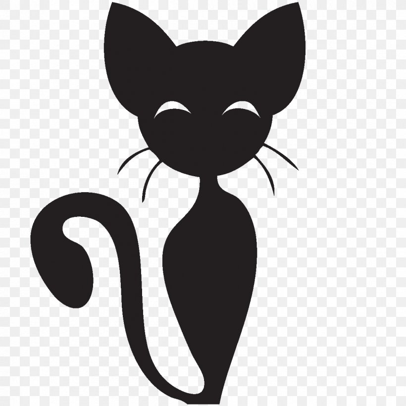 Kitten Whiskers Cat Sticker Wall Decal, PNG, 1200x1200px, Kitten, Black, Black And White, Black Cat, Carnivoran Download Free