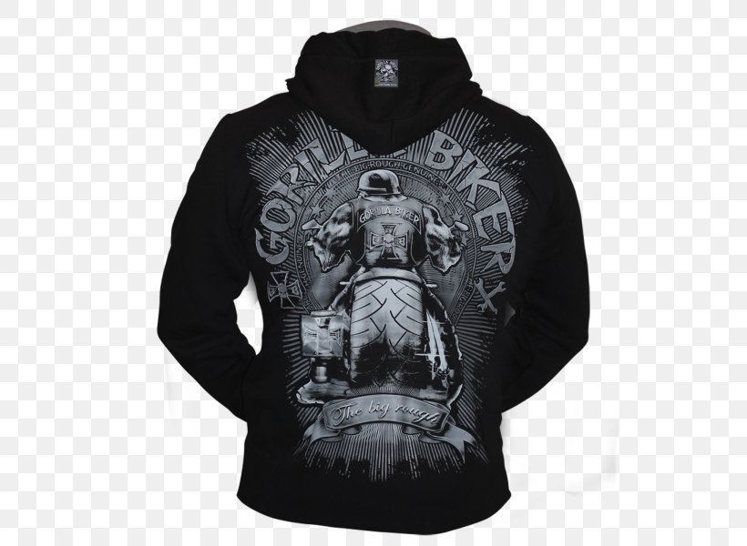 Hoodie Gorilla T-shirt Jacket, PNG, 600x600px, Hoodie, Black, Brand, Clothing, College Download Free