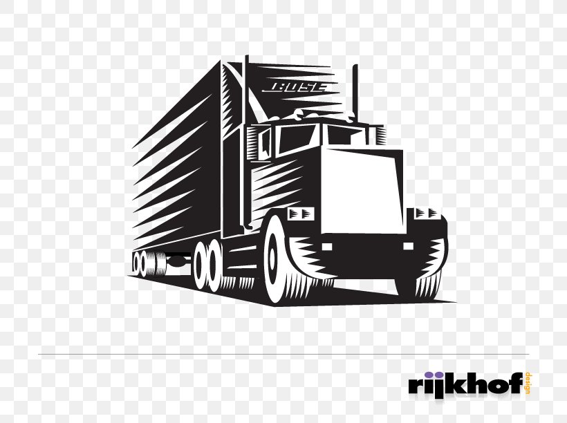 Car Truck Driver Logo Semi-trailer Truck, PNG, 792x612px, Car, Automotive Design, Black And White, Brand, Business Download Free