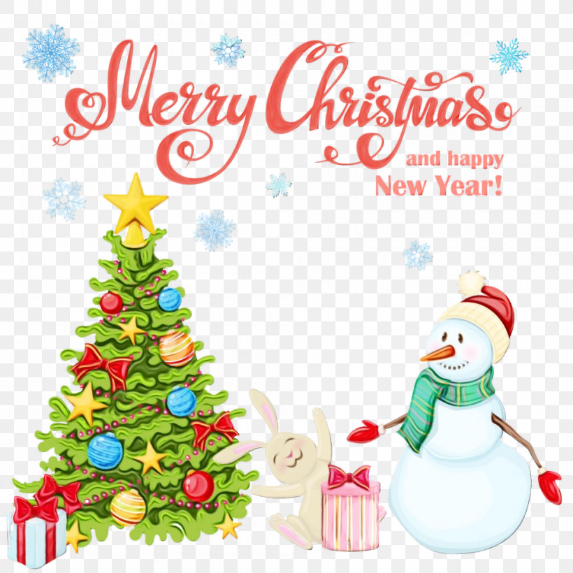 Christmas Tree, PNG, 1000x1000px, Watercolor, Christmas, Christmas Decoration, Christmas Eve, Christmas Tree Download Free