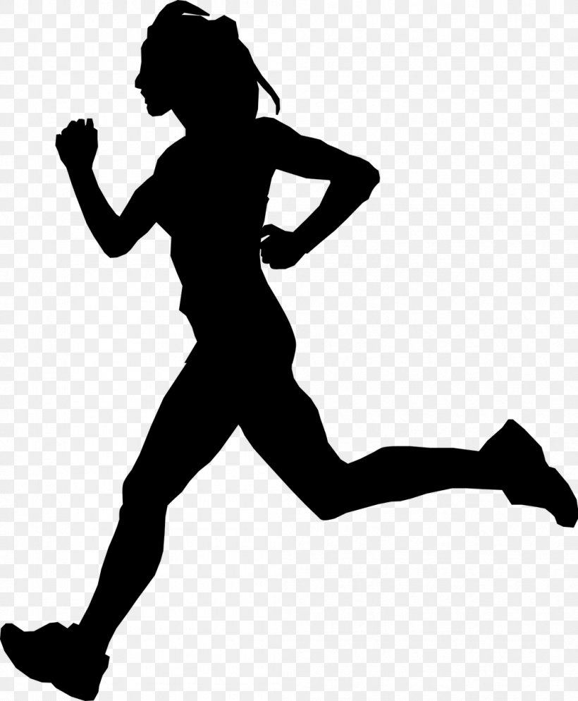 Silhouette Running Clip Art, PNG, 1055x1280px, Silhouette, Arm, Black, Black And White, Female Download Free