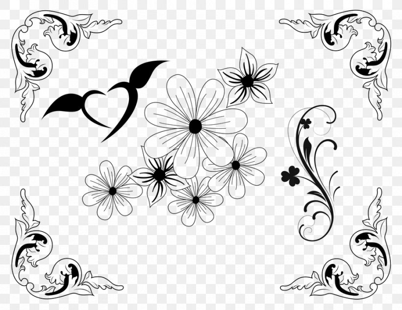 Black And White Victorian Era Desktop Wallpaper Clip Art, PNG, 932x720px, Black And White, Architecture, Artwork, Black, Butterfly Download Free