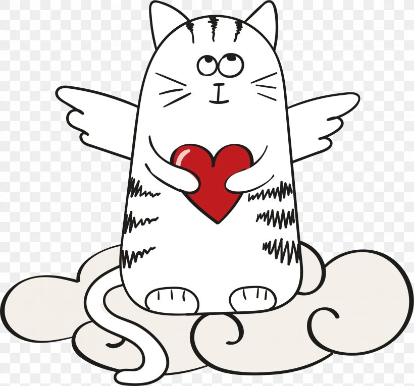Cat Angel Cartoon Devil, PNG, 2236x2088px, Watercolor, Cartoon, Flower, Frame, Heart Download Free