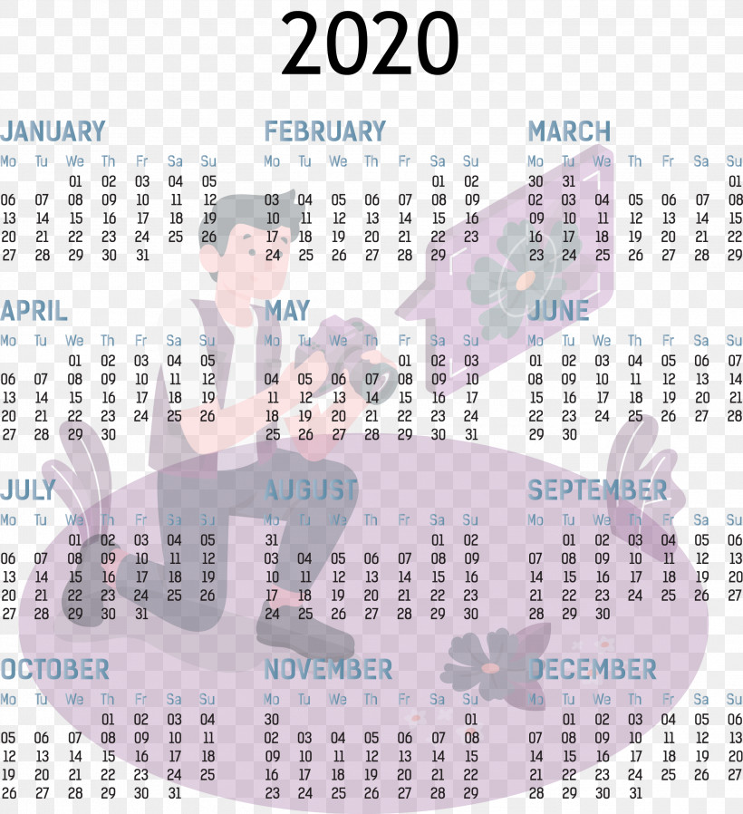2020 Yearly Calendar Printable 2020 Yearly Calendar Template Full Year Calendar 2020, PNG, 2738x3000px, 2020 Yearly Calendar, Calendar System, Estrella Damm, Full Year Calendar 2020, Line Download Free