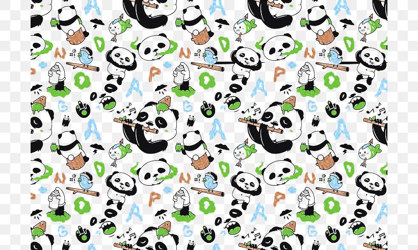 Giant Panda Bear Pattern, PNG, 700x490px, Giant Panda, Art, Bear, Cartoon, Cuteness Download Free