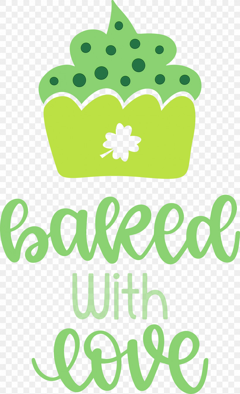 Logo Green Leaf Meter Line, PNG, 1832x3000px, Baked With Love, Biology, Cupcake, Food, Geometry Download Free