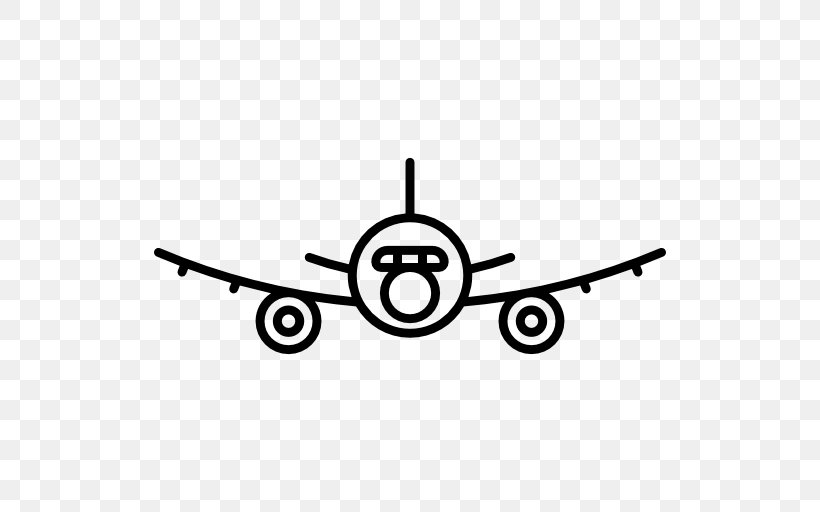 Airplane Flight Airport Clip Art, PNG, 512x512px, Airplane, Airport, Black And White, Flight, Propeller Download Free