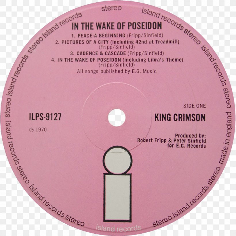 King Crimson In The Wake Of Poseidon Red Gatefold Record Label, PNG, 1000x1000px, Watercolor, Cartoon, Flower, Frame, Heart Download Free