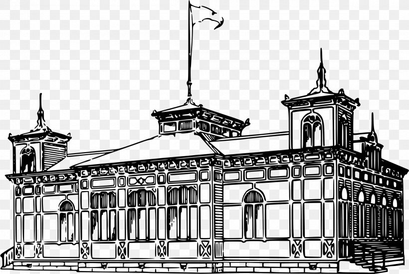 Schoolyard Building Clip Art, PNG, 2400x1608px, Schoolyard, Architecture, Black And White, Building, Chapel Download Free